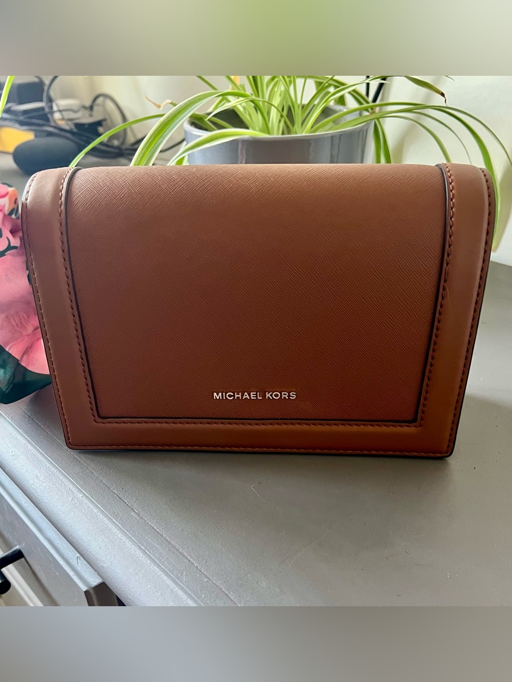 NWT Michael Kors Tan Leather crossbody  purse